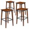 Flash Furniture Rustic Antique Walnut Industrial Wood Dining Backless Barstool, PK4 4-XU-DG-W0247B-GG - alternate 5